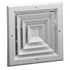 A504OB-6X6W | Ceiling Diffuser 4 Way Opposed Blade 6 x 6 Inch Bright White Aluminum | Hart & Cooley
