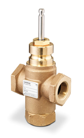Siemens Building Technology 599-03199 Flowrite 3-Way Valve 1/2"(15mm) line size, 1.6 Cv, Brass Trim, FxF, ANSI 250  | Midwest Supply Us