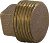 44676 | 1-1/4 BRONZE SQ HD SOLID PLUG, Nipples and Fittings, Bronze Fittings, Solid Square Head Plug | Midland Metal Mfg.