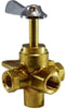 46260 | 1/4 FIP 4-WAY LONG STEM WF CLICK, Brass Fittings, Specialty Valves Brass Fittings, Long Stem 4 Way Valve | Midland Metal Mfg.