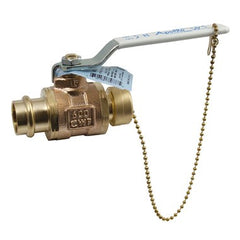 Apollo Products 77WLF103HCA 77W Series 1/2" Two-Piece Full Port Press End Bronze Ball Valve with Hose Cap and Chain  | Midwest Supply Us