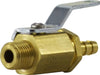 46980 | 1/4 HB X 1/4 MIP MINI BALL VALVE, Brass Fittings, Miniature Ball Valves, Male Pipe x Hose Barb | Midland Metal Mfg.