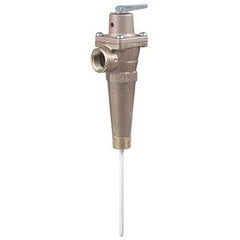 Watts 40XL-4-1 Relief Valve Temperature and Pressure 1 x 4 Inch MNPT x FNPT Bronze 150PSI 210 Degrees Fahrenheit  | Midwest Supply Us