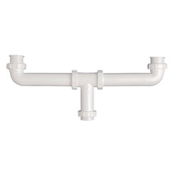 Dearborn Plastic P9123A Master Waste 1-1/2x16" Direct Connect/Slip Joint Center Outlet PVC Plastic White  | Midwest Supply Us