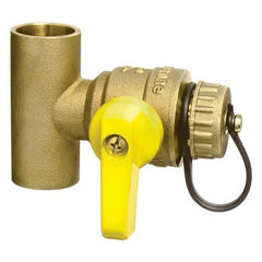 Webstone 50673W Ball Valve Lead Free Brass 3/4" Sweat Tee with Drain Full Port  | Midwest Supply Us