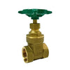 267AB112 | Gate Valve Lead Free Brass 1-1/2 Inch Threaded 200PSI for WOG | Red White Valve