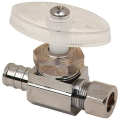 Brasscraft BRPX14X-C Straight Stop Valve 1/2x3/8" Lead Free Brass Chrome Plated Barb PEXxCompression  | Midwest Supply Us