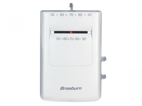 BRAEBURN 500 24v/Millivolt Single Stage Mechanical Mercury Free Thermostat 1H-1C For Conventi  | Midwest Supply Us