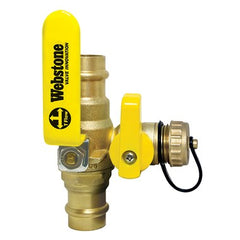 Webstone 80612W Ball Valve Lead Free Brass 1/2" Press with Drain Full Port  | Midwest Supply Us