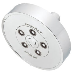 Speakman S-3010-E2 Showerhead Anystream Neo Multi-Function Fixed Low Flow Polished Chrome 5-1/2 Inch 2.0 Gallons per Minute  | Midwest Supply Us