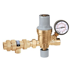 Hydronic Caleffi 573019A Fill Valve 573 with Backflow Preventer and Gauge 1/2 Inch Brass Sweat x FNPT 175 Pounds per Square Inch  | Midwest Supply Us