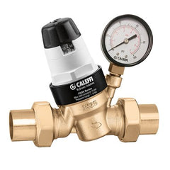 Hydronic Caleffi 535341HA Pressure Reducing Valve PresCal 535H with Gauge 1/2 Inch Female NPT Low Lead Brass 300 Pounds per Square Inch 180 Degrees Fahrenheit  | Midwest Supply Us