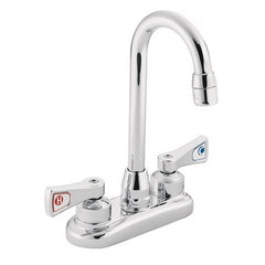 Moen 8270 Bar Faucet M-Dura Centerset 4 Inch Spread 2 Lever ADA Chrome 1.2 Gallons per Minute  | Midwest Supply Us