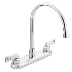 Moen 8287 Kitchen Faucet M-Dura 8 Inch Spread 2 Lever ADA Chrome 1.5 Gallons per Minute  | Midwest Supply Us