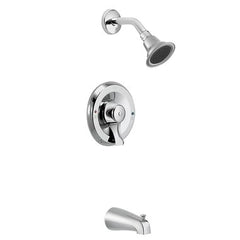 Moen T8389EP15 Tub and Shower Trim Commercial Posi-Temp Eco-Performance 1 Lever Chrome ADA 1.5 Gallons per Minute  | Midwest Supply Us