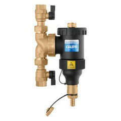 Hydronic Caleffi NA545356 Dirt Separator DirtMag NA5453 with Magnet and Isolation Valves 1 Inch Brass NPT Female Union 45 Pounds per Square Inch 32-195 Degrees Fahrenheit  | Midwest Supply Us