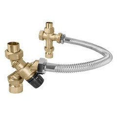 Caleffi 520519AX Mixing Valve TankMixer 520 with Temperature Gauge 18 Inch Hose 3/4 Inch Low Lead Brass Sweat Union 150 Pounds per Square Inch  | Midwest Supply Us