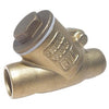 237AB114 | Check Valve 1-1/4 Inch Lead Free Brass Swing Y Pattern Solder 200PSI for WOG | Red White Valve