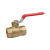 5592AB-1 | Ball Valve Lead Free Brass 1 Inch Threaded Full Port | Red White Valve