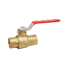 Red White Valve 5595AB-12 Ball Valve Lead Free Brass 1/2 Inch Solder Full Port  | Midwest Supply Us
