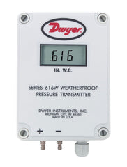 Dwyer Instruments 616WL-12-LCD Differential pressure transmitter | range 0.25-0-0.25" w.c. | NEMA 4X housing | with LCD display.  | Midwest Supply Us