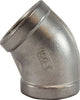 63190 | 3 150 316 45 ELBOW, Nipples and Fittings, 304 And 316 150# Stainless Steel Fittings, 45 Degree Elbow 316 S.S. | Midland Metal Mfg.