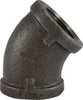 65181 | 1/4 BLACK 45 ELBOW, Nipples and Fittings, Black Iron 150# Malleable Fitting, Black 45 Degree Elbow | Midland Metal Mfg.