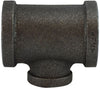 65355 | 4 X 2-1/2 BLK MALL RED TEE, Nipples and Fittings, Black Iron 150# Malleable Fitting, Black Reducing Tee | Midland Metal Mfg.