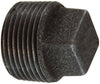 65657 | 1-1/2 BLACK SQ HD CORED PLUG, Nipples and Fittings, Black Iron 150# Malleable Fitting, Black Square Head Plug | Midland Metal Mfg.