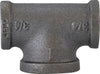 65733 | 1/2 X 1 BLACK BULLHEAD TEE, Nipples and Fittings, Black Iron 150# Malleable Fitting, Black Bullhead Tee | Midland Metal Mfg.