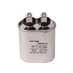 DiversiTech 45040H Motor run capacitor, 440V, oval, 4µF  | Midwest Supply Us