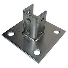 DiversiTech 17454 Post Base Single Channel 4 Hole Square - 3-1/2 in.  | Midwest Supply Us
