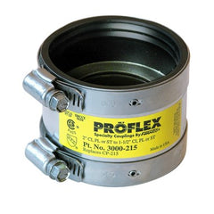 Fernco 3000-215 Coupling Proflex Shielded 2 x 1-1/2 Inch Cast Iron to Plastic/Steel/E x tra Heavy  | Midwest Supply Us