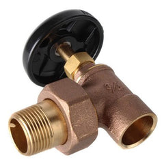 Matco-Norca AHV-0500C Angle Valve AHV Brass 1/2 Inch Solder x Male Union Hot Water Radiator  | Midwest Supply Us