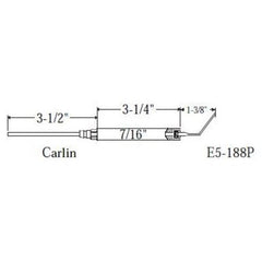 Westwood Products E5-188P Igniter Set of 2 with 6 Inch Insulator 9/16 x 8-1/8 Inch for Carlin Burners E5-188P  | Midwest Supply Us