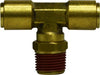 720604S | 3/8X1/4 (PI X M DOT SWVL BRNCH T), Brass Fittings, D.O.T. Push In, Male Swivel Branch Tee | Midland Metal Mfg.
