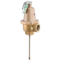 Watts N240X9FS Relief Valve Temperature and Pressure with Flood Sensor 1 Inch Female Bronze 150PSI 210 Degrees Fahrenheit  | Midwest Supply Us