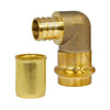 H-16823W | Elbow with Stiffener 3/4 Inch Lead Free Brass Press x PEX F1807 | Webstone