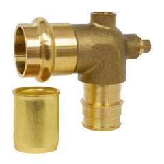 Webstone H-36833W-R Elbow Dual Vent 3/4 x 1/2 Inch Lead Free Brass Press x PEX F1960  | Midwest Supply Us