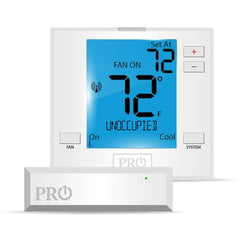 Pro1Iaq T731W Thermostat 24 Volt 2 Heat/1 Cold Heatpump 1 Heat/1 Cold Conventional Non-Programmable White 41-95 Degrees Fahrenheit Wireless PTAC 7 Inch Display  | Midwest Supply Us