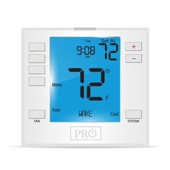 Pro1Iaq T755 Thermostat 24 Volt 3 Heat/2 Cold Heatpump 2 Heat/2 Cold Conventional 5/2 Day or Non-Programmable White 41-95 Degrees Fahrenheit Digital 6 Inch Display  | Midwest Supply Us