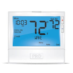 Pro1Iaq T855 Thermostat 24 Volt 3 Heat/3 Cold Heatpump 2 Heat/2 Cold Conventional 5/2 Day or Programmable White 41-95 Degrees Fahrenheit Digital 8 Inch Display  | Midwest Supply Us