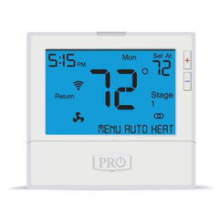 Pro1Iaq T855I Thermostat 24 Volt 4 Heat/2 Cold Heatpump 2 Heat/2 Cold Conventional 5/2 Day or Programmable White 41-95 Degrees Fahrenheit WiFi 8 Inch Display  | Midwest Supply Us