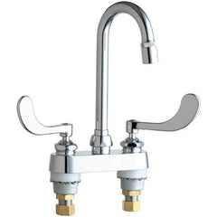 Chicago Faucet Co 895-317ABCP Lavatory Faucet 4CC 2 Wrist Blade ADA Polished Chrome 2.2GPM Gooseneck  | Midwest Supply Us