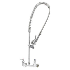 T&S Brass B-0133 Pre-Rinse Faucet Wall Mount 8" Spread 2 Lever Chrome  | Midwest Supply Us