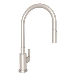 Rohl Faucets And Fixtures A3430LMSTN-2 Kitchen Faucet Lombardia Pull Down 1 Metal Lever Satin Nickel 1.5 Gallons per Minute  | Midwest Supply Us