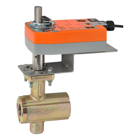 Belimo B2100VB-024+NFB24-X1 VBall Valve | 1" | 2 Way | 24 Cv | w/ Spg Rtn | 24V | On/Off  | Midwest Supply Us