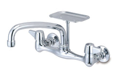 Everflow BAR-L70C Baldor Arlington Wall Mount Kitchen Commercial Faucet Chrome W/ Soap Dish 8" Spout  | Midwest Supply Us