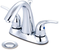 Everflow BHN-B11C Baldor Hanford Two Handle Lav Faucet 4" On Center Chrome W/ Drain  | Midwest Supply Us