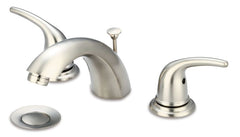 Everflow BHN-B80N Baldor Hanford Wide Spread Lav Faucet Brushed Nickel W/ Drain  | Midwest Supply Us